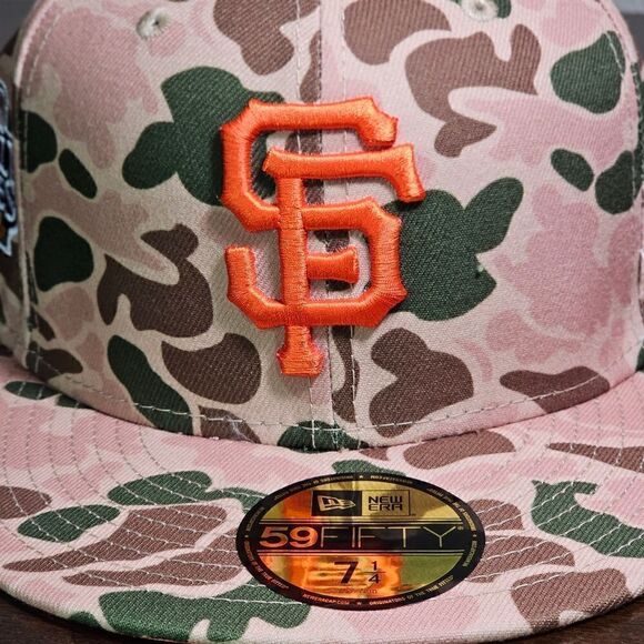 New Era San Francisco Giants Duck Camo 59Fifty Fitted Hat 2010 World Serie 7 1/4 - Picture 4 of 14